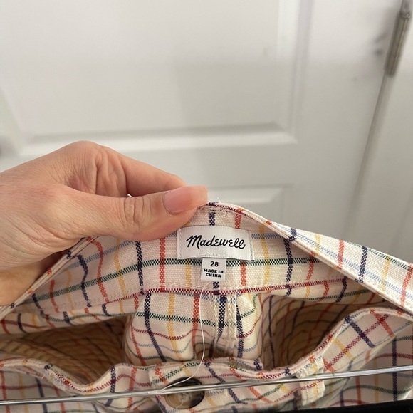 Madewell Emmett Wide Leg Crop Rainbow Windowpane - 28 - Picture 8 of 9